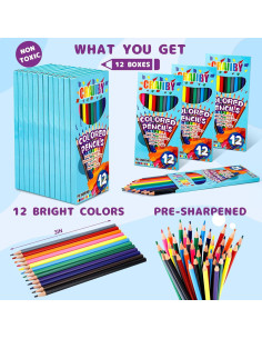 Lápices de Colores Craiiby, 144 Unidades, Multicolor, Pre-afilados 2