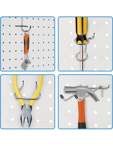 80 Ganchos para Tablero Perforado Dobures - Alta Resistencia