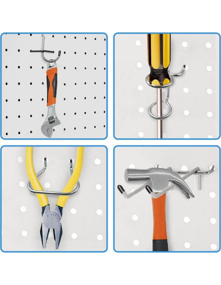 80 Ganchos para Tablero Perforado Dobures - Alta Resistencia