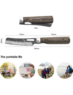 Cuchillo de Chef Plegable SENBON Acero Inoxidable 12.2 cm 2