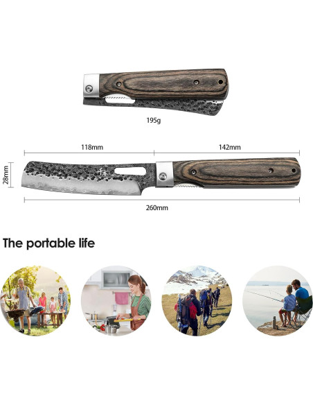 Cuchillo de Chef Plegable SENBON Acero Inoxidable 12.2 cm