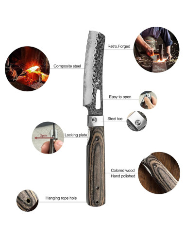 Cuchillo de Chef Plegable SENBON Acero Inoxidable 12.2 cm