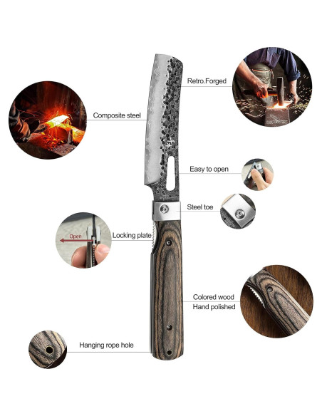 Cuchillo de Chef Plegable SENBON Acero Inoxidable 12.2 cm