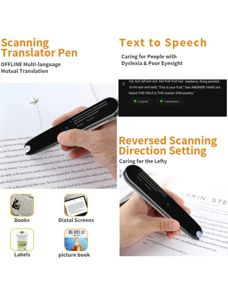 Pluma Traductora Amigopen 112 Idiomas WiFi Offline Negro