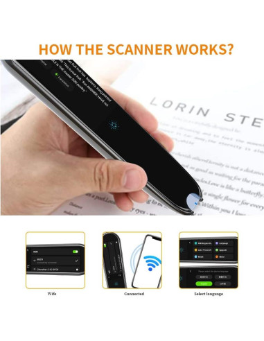 Pluma Traductora Amigopen 112 Idiomas WiFi Offline Negro