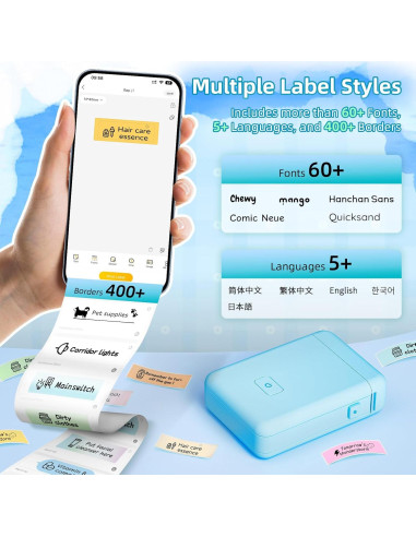 Impresora de Etiquetas Bluetooth HP2 - Portátil, 203 DPI, Azul