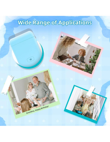 Impresora de Etiquetas Bluetooth HP2 - Portátil, 203 DPI, Azul