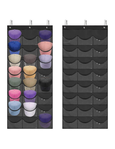 Soporte Colgante para Gorras BiCINE - 24 Bolsillos Transparentes