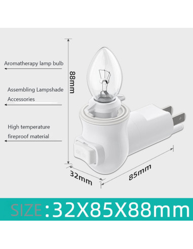 Módulo de Luz Nocturna Enchufable JNXQWE con Interruptor E12