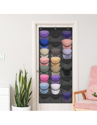 Soporte Colgante para Gorras BiCINE - 24 Bolsillos Transparentes