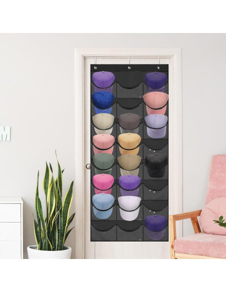 Soporte Colgante para Gorras BiCINE - 24 Bolsillos Transparentes