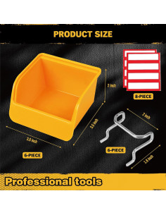 Conjunto de Organizadores de Bins ELEAD 6-Pack para Tablero de Clavos 2