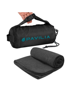 Manta de Viaje PAVILIA Compacta 165x102 cm Negra para Avión