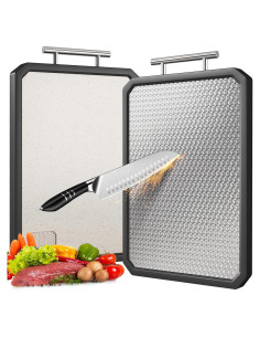Tabla de Cortar Doble Cara Lozovin 40.64x30.48cm Acero Inoxidable