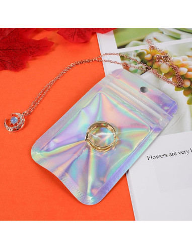 120 Bolsas Holográficas Mylar Reutilizables 6x10 cm MSBS Packing