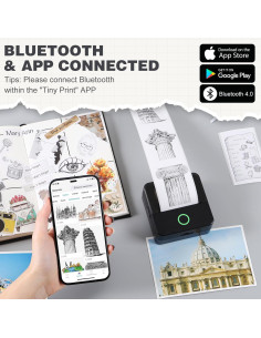 Impresora Portátil Cudinham Mini MP, Etiquetas Térmicas Sin Tinta 2