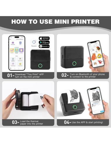 Impresora Portátil Cudinham Mini MP, Etiquetas Térmicas Sin Tinta