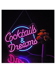 Cartel de Neón HONE Cocktails & Dreams 41x36 cm LED Ajustable