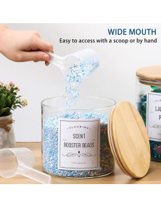 Conjunto de 2 Tarros de Vidrio CYYKDA 3.03L con Tapa de Bambú 2