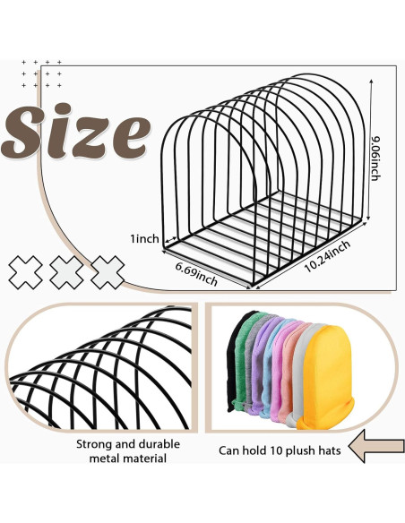 Organizador de Gorras Hicarer de Hierro Negro para 10 Gorras