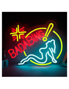 Señal Neon Led Balanar Bada Bing 30.99x39.12cm Decoración