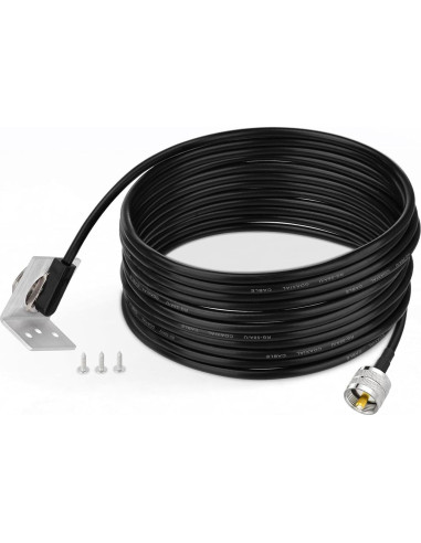 Cable Coaxial NMO a PL259 UHF 5m Eightwood + Soporte L