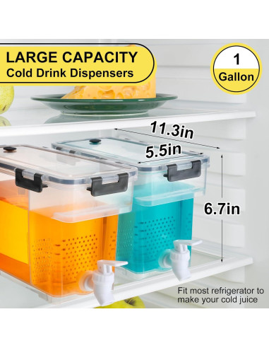 Dispensador de Bebidas Eaasty 2 Pcs 3.78L Transparente