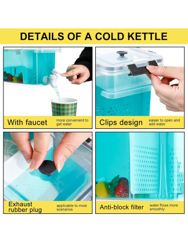 Dispensador de Bebidas Eaasty 2 Pcs 3.78L Transparente