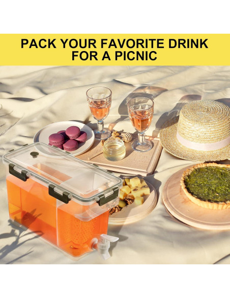 Dispensador de Bebidas Eaasty 2 Pcs 3.78L Transparente