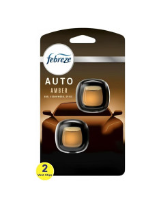Ambientador de aire Febreze AUTO aroma ámbar, 2 clips