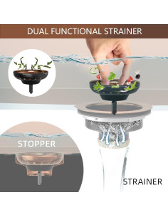 Desagüe de fregadero de cocina Exakey cobre antiguo 8.89 cm 2