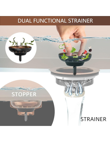 Desagüe de fregadero de cocina Exakey cobre antiguo 8.89 cm
