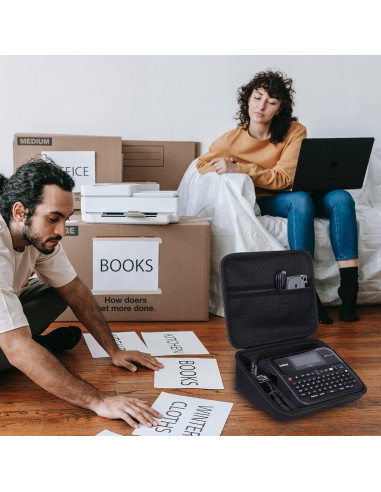 Funda Dura Khanka para Etiquetadora Brother PT-D600/610BT - Negra