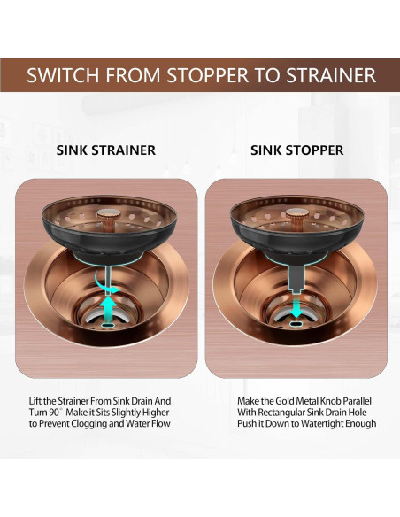 Desagüe de fregadero de cocina Exakey cobre antiguo 8.89 cm