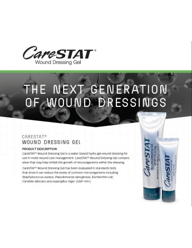 Gel de Vendaje de Heridas CareSTAT 28.35 g con Plata