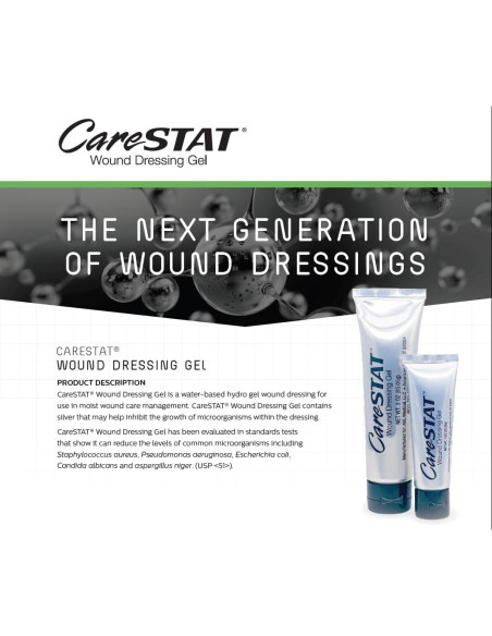 Gel de Vendaje de Heridas CareSTAT 28.35 g con Plata