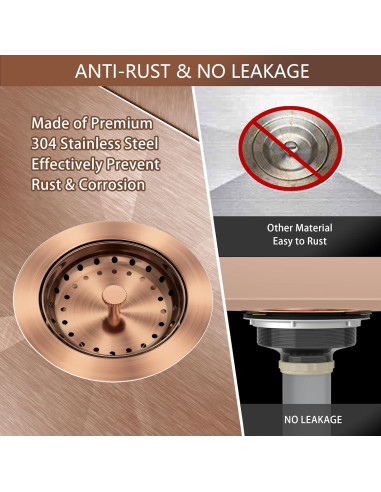 Desagüe de fregadero de cocina Exakey cobre antiguo 8.89 cm