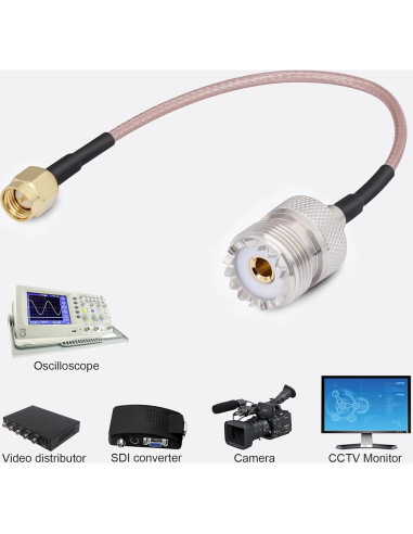 Cable coaxial RG316 15.24 cm SMA macho a UHF hembra CAPChang