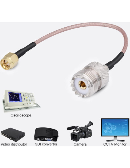 Cable coaxial RG316 15.24 cm SMA macho a UHF hembra CAPChang