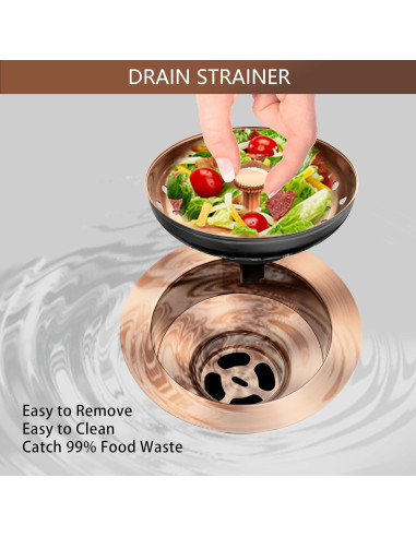 Desagüe de fregadero de cocina Exakey cobre antiguo 8.89 cm