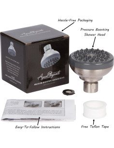Cabezal de Ducha Aqua Elegante Aumento de Presión Níquel Cepillado 2