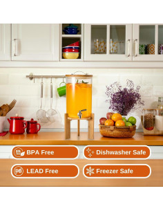 Dispensador de Bebidas de Vidrio Strirumo 1.5 Galones con Grifo 2