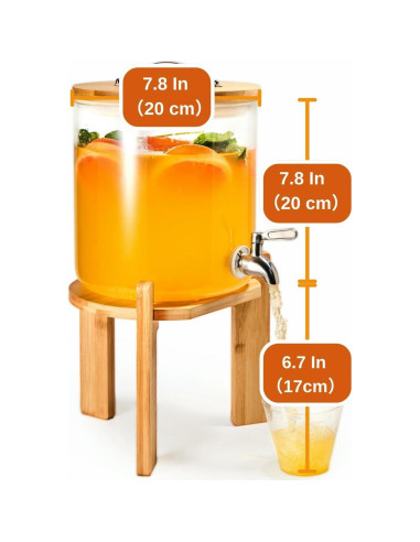 Dispensador de Bebidas de Vidrio Strirumo 1.5 Galones con Grifo