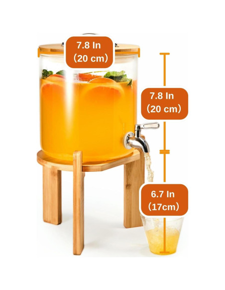 Dispensador de Bebidas de Vidrio Strirumo 1.5 Galones con Grifo