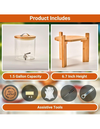 Dispensador de Bebidas de Vidrio Strirumo 1.5 Galones con Grifo