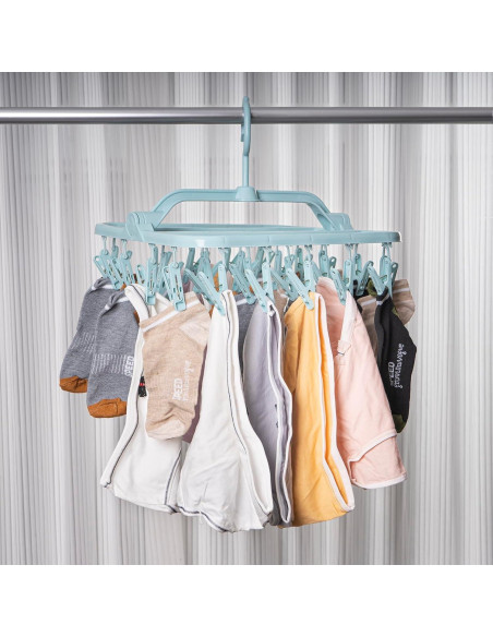 Percha Plegable Annaklin con 26 Clips para Secar Ropa Interior