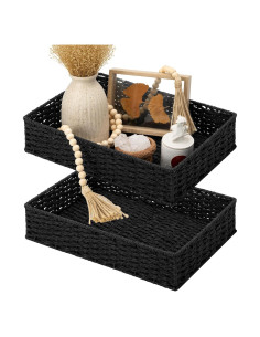 Bandeja de Tocador StorageWorks Negra 2 Piezas 40x28 cm