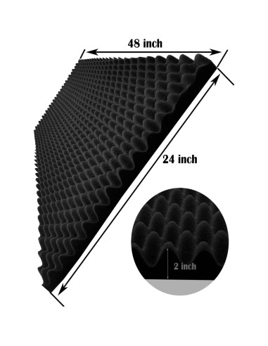 Panel de Espuma Acústica Negra Yaolabjer 122x61x5 cm - 1 PCS