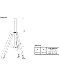 Trípode de Antena Stellar Labs 1.52 a 3.05 m Acero 2