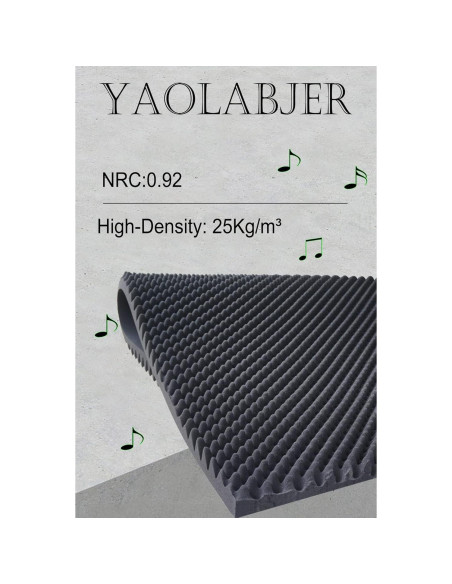 Panel de Espuma Acústica Negra Yaolabjer 122x61x5 cm - 1 PCS